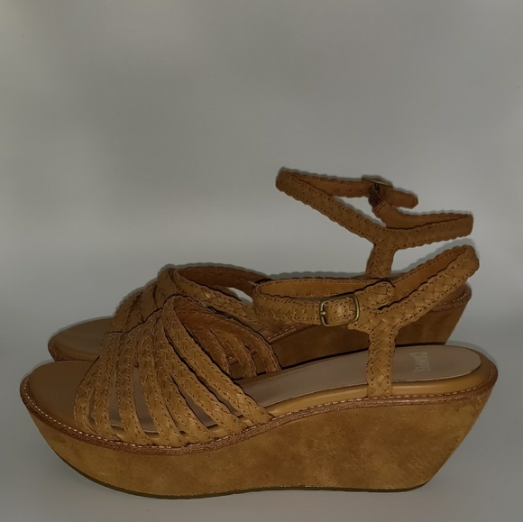Camper Damas Tan Leather Platform Sandals - Picture 5 of 8